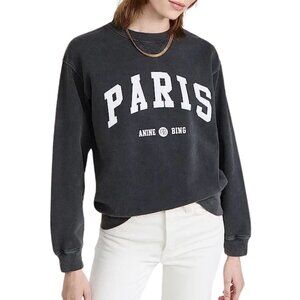 Anine Bing Ramona Paris sweatshirt black vintage wash small